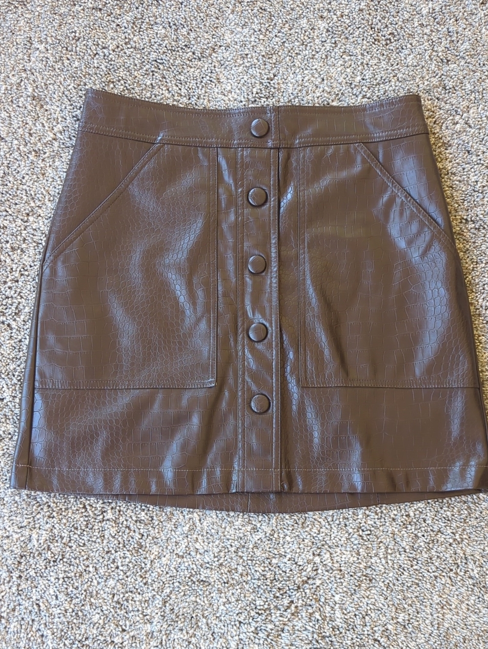 House Of Harlow 1960 Vegan Leather Mini Skirt - Cocoa 2